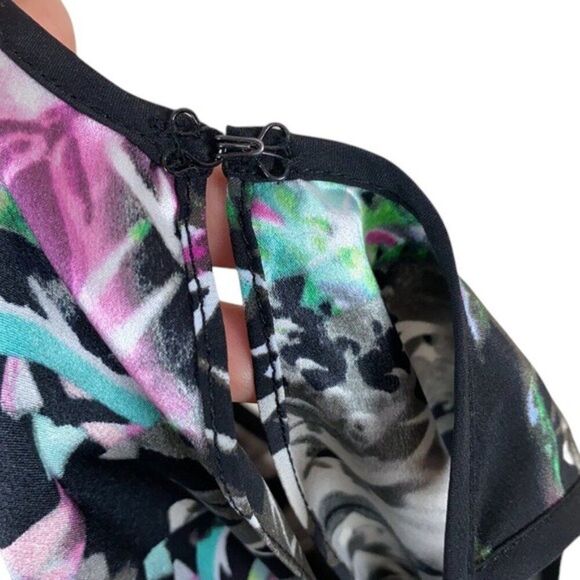 Parker Size M Silk Nassau Combo Abstract Print Tank Top Sleeveless Round Neck‎ - Picture 7 of 13